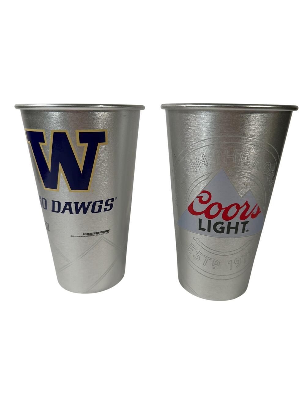 Coors Light Washington Huskies Aluminum Cups Set of 2 2019